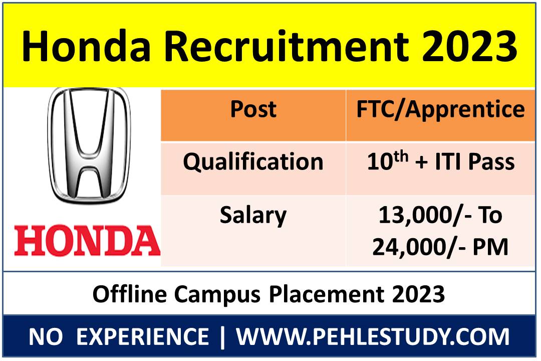 Honda ITI Recruitment 2023